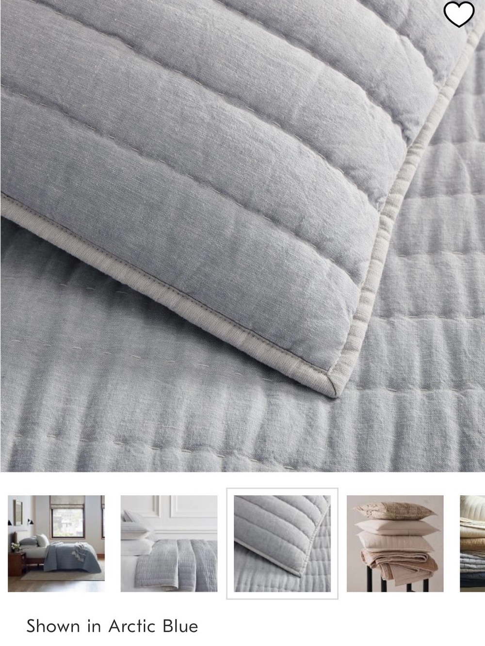 2 West Elm European Flax Linen and Cotton Pick Stitch Arctic Blue King Shams (2)